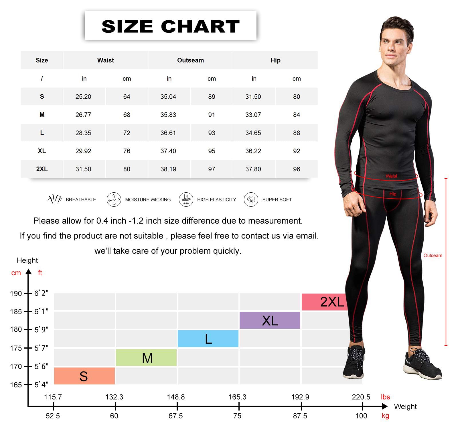 LANBAOSI Lot de 3 Leggings Compression Homme Thermique sous-Vêtement Caleçon Long Hiver Chaude Couche de Base Pantalon
