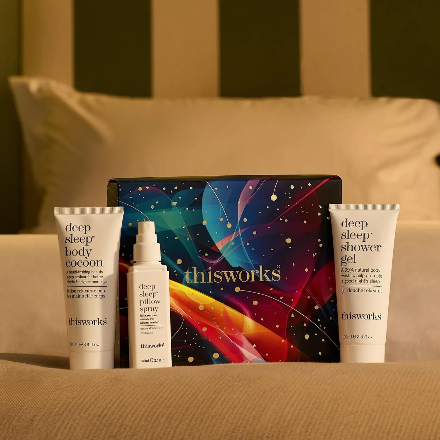 This Works Dream to Sleep Gift Set - Deep Sleep Pillow Spray, Shower Gel and Deep Sleep Body Cocoon Body Lotion - Self Care and Sleep Gifts