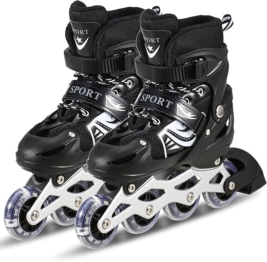 TEKCOOL 4 Wheels Adjustable Inline Skates Skating Shoes for Boys Kids Girls Skating Shoe Adjustable Roller Blades Age 6 to...