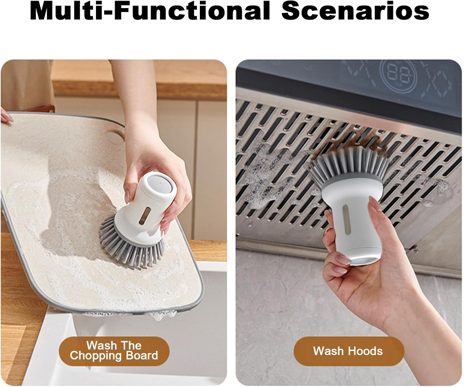 洗剤ディスペンサー付きシンクブラシ、ディスペンサー付きディッシュブラシ、キッチンディッシュ用ブラシ、食器用ブラシ、食器、鍋、フライパ