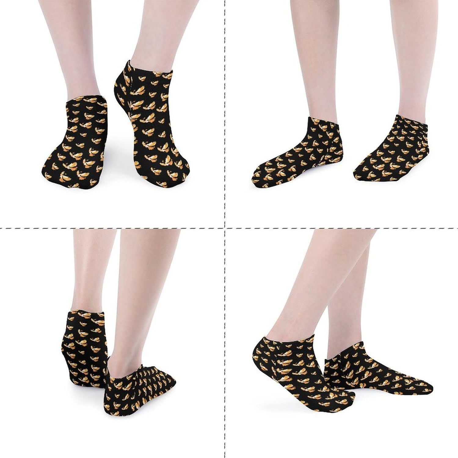 Cute Phoenixs 5 Pairs Low Cut Ankle Socks Casual Liner Sock No Show Invisible Socks for Men Women