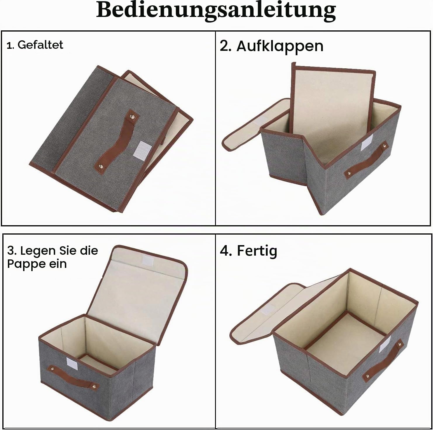 OWill Faltbare Aufbewahrungsbox mit Deckel,boxen aufbewahrung,schrank organizer,kleiderschrank organizer,aufbewahrungsbox schrank,für Zuhause, Büro,25 x 19 x 16cm (klein/1 Stück, grau) Küche, Haushalt & Wohnen
