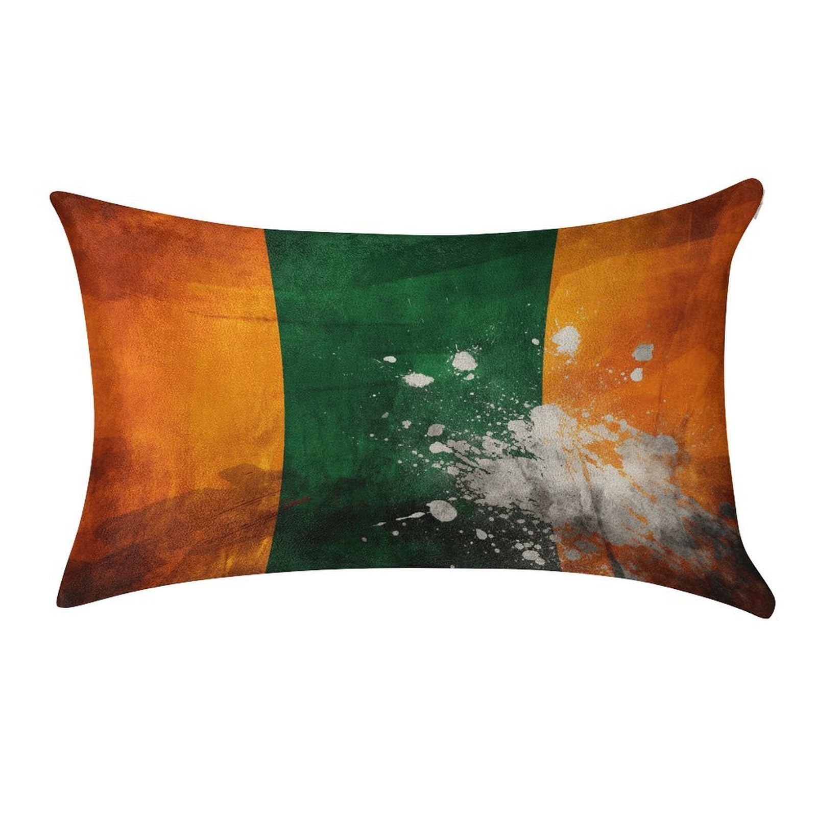 Fekiloot Style Orange And Green Pattern Pillow Covers Home Decor Pillow Cases