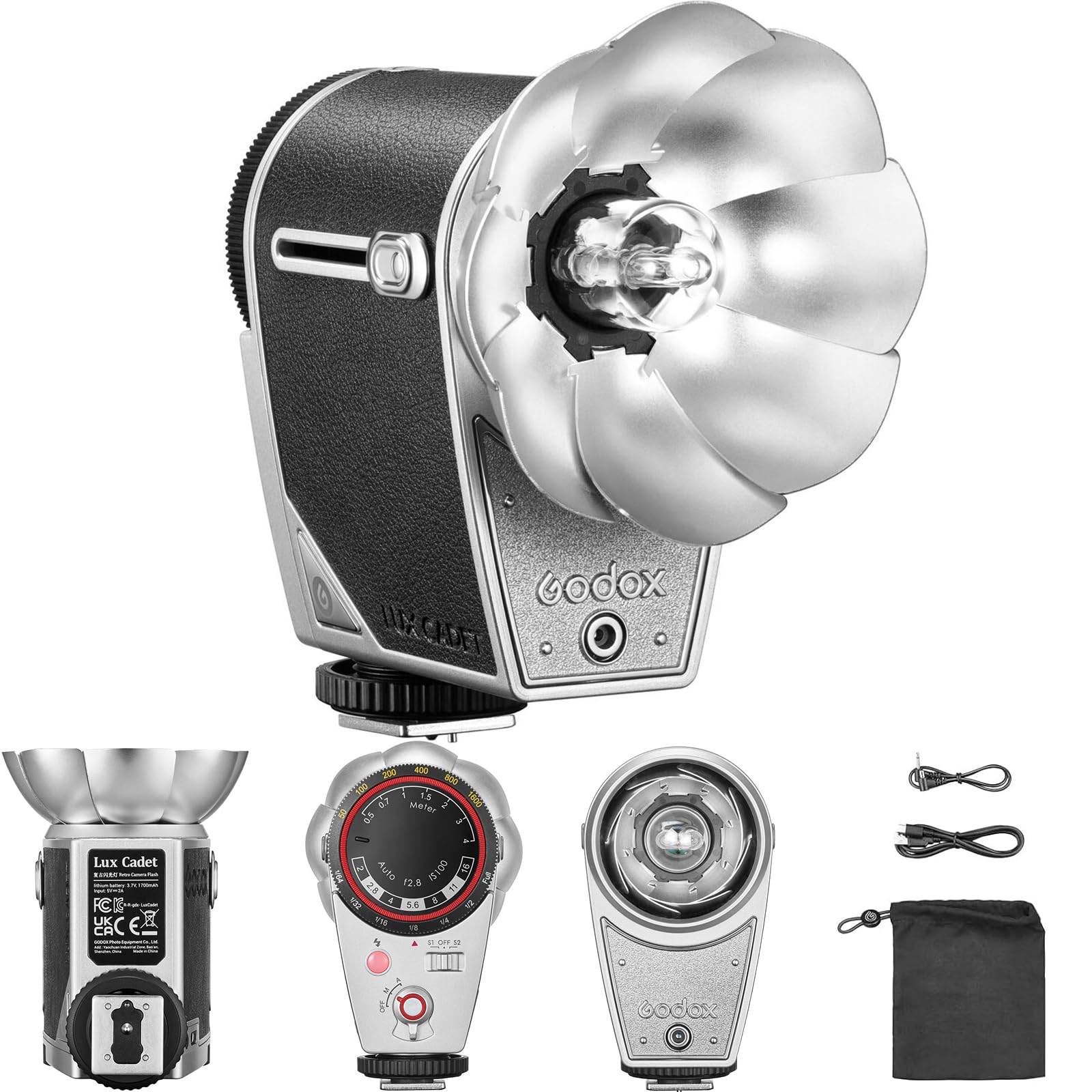 Lux Cadet Retro Camera Flash Kit with USB Light GN10 620 Full Power, 6200K CCT, S1/S2 Opt…