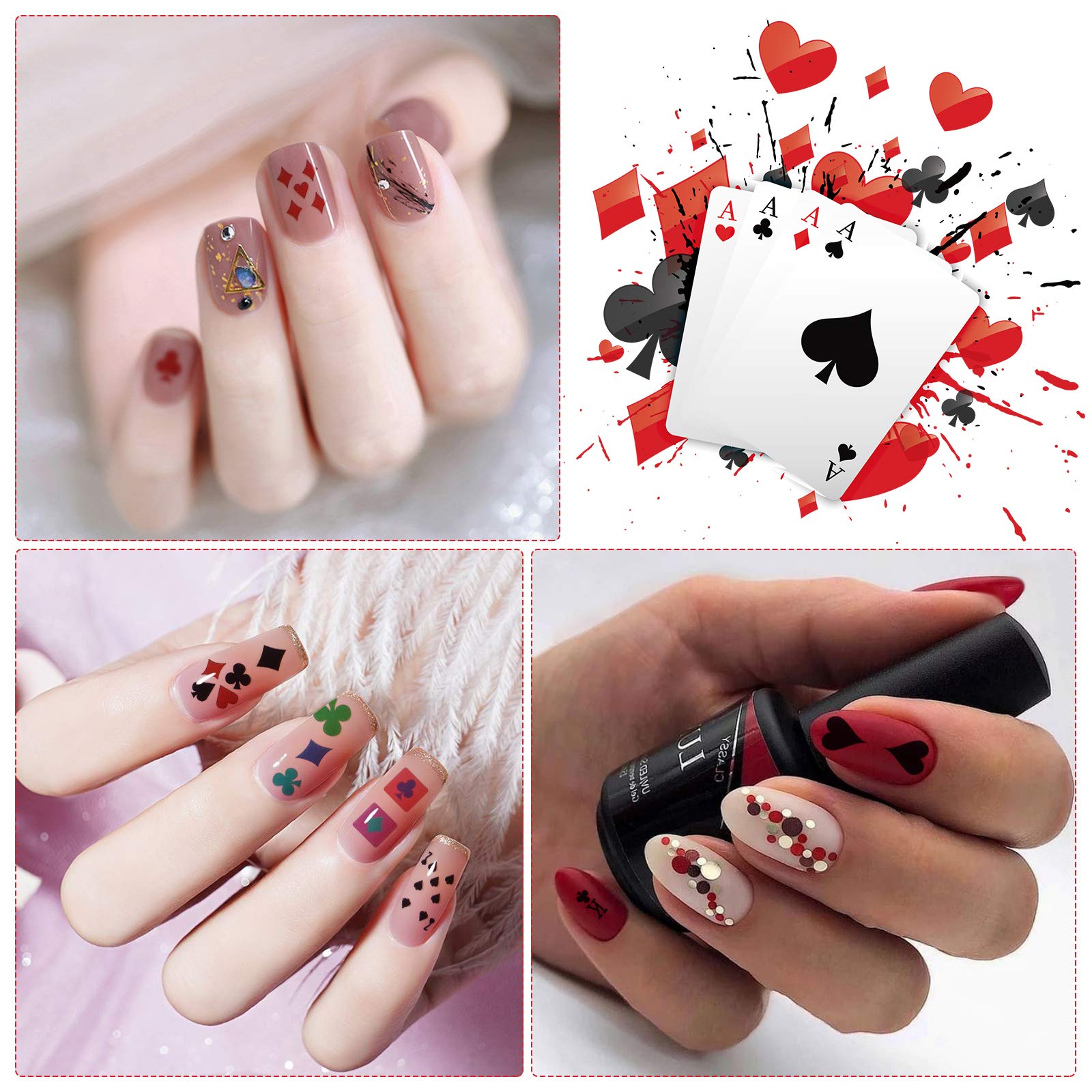 Amazon.com: EBANKU 10 Sheets Poker Nail Art Stickers Decals, Playing Card  Style Nail Stickers Numbers Letter Graphics Nail Accessories for Women  Girls Nail Art DIY Design Decoration : Beauty & Personal Care
