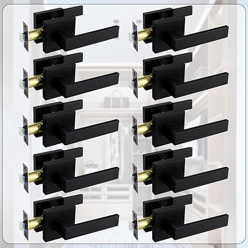 NEWBANG Manija de palanca de puerta sólida con acabado negro mate