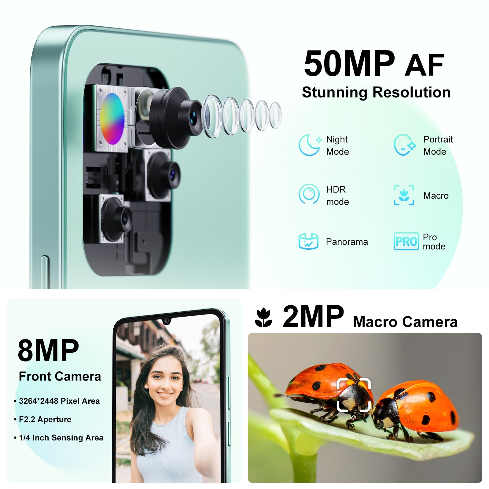Amazon | FOSSiBOT S5 SIMフリー スマホ 本体 16GB RAM+128GB ROM 最大