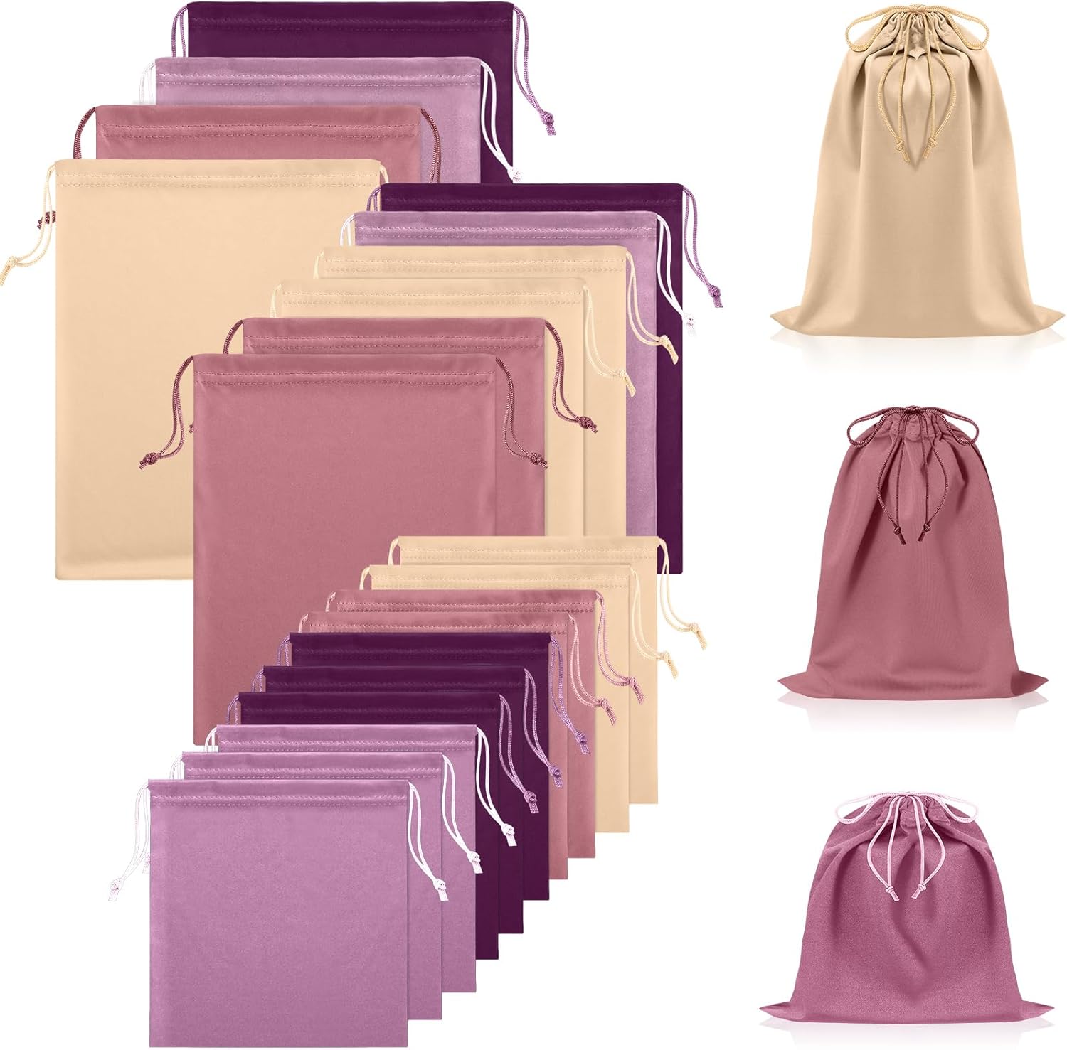 Hillban 20 Pcs Satin Game Toy Bags With Drawstring Silk Toy Organizer Lightweight Gift Pouch Multipurpose Foldable Stuff Sack Travel Bags For Women Men 3 Sizes S M L Mint Green P 272750397