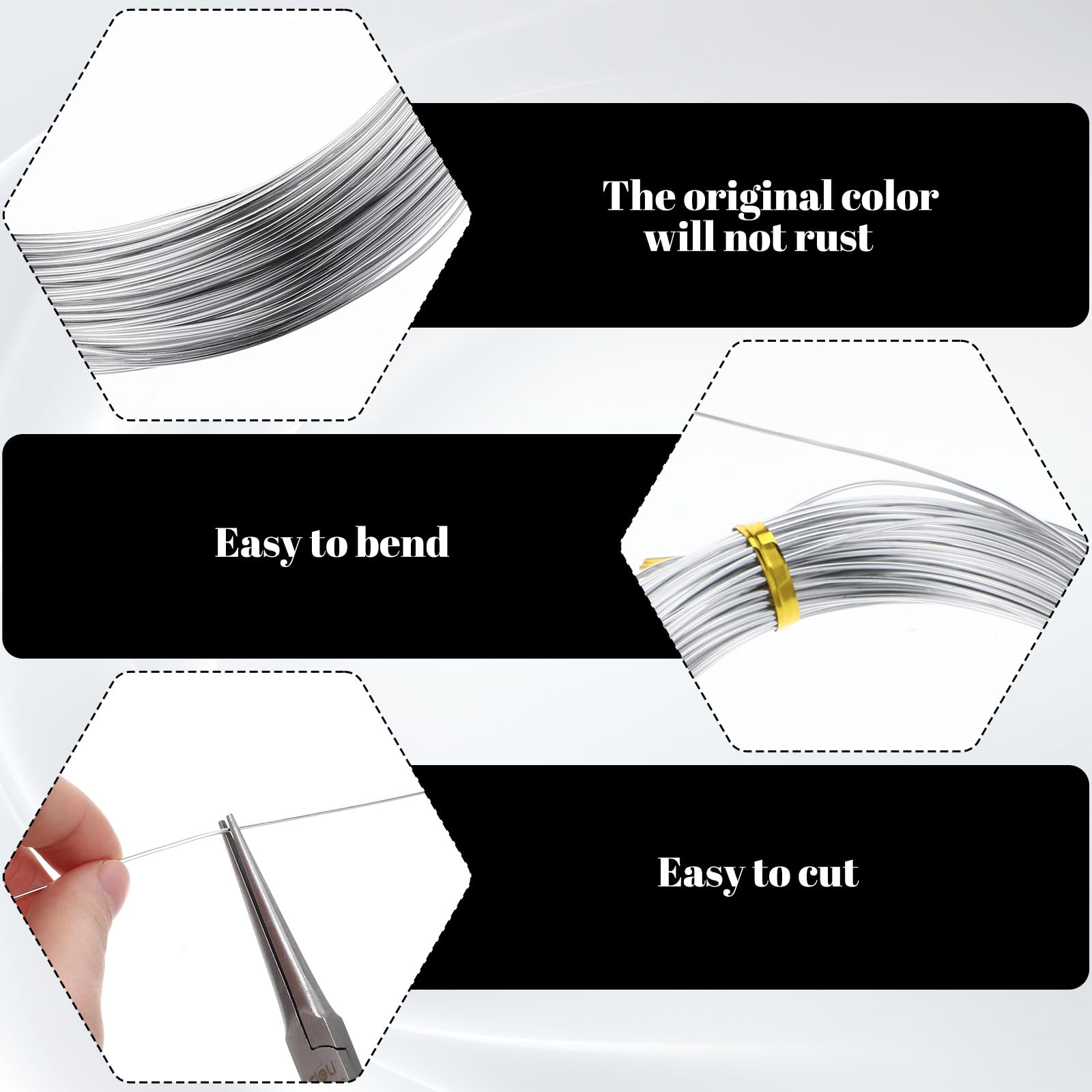 18 Gauge Wire for Crafting Aluminum Sculpting Wire for Crafts Armature Wires for Sculpting Silver Jewelry Wires for Beading DIF Floral Modeling, 1mm x 30 m - Image 5
