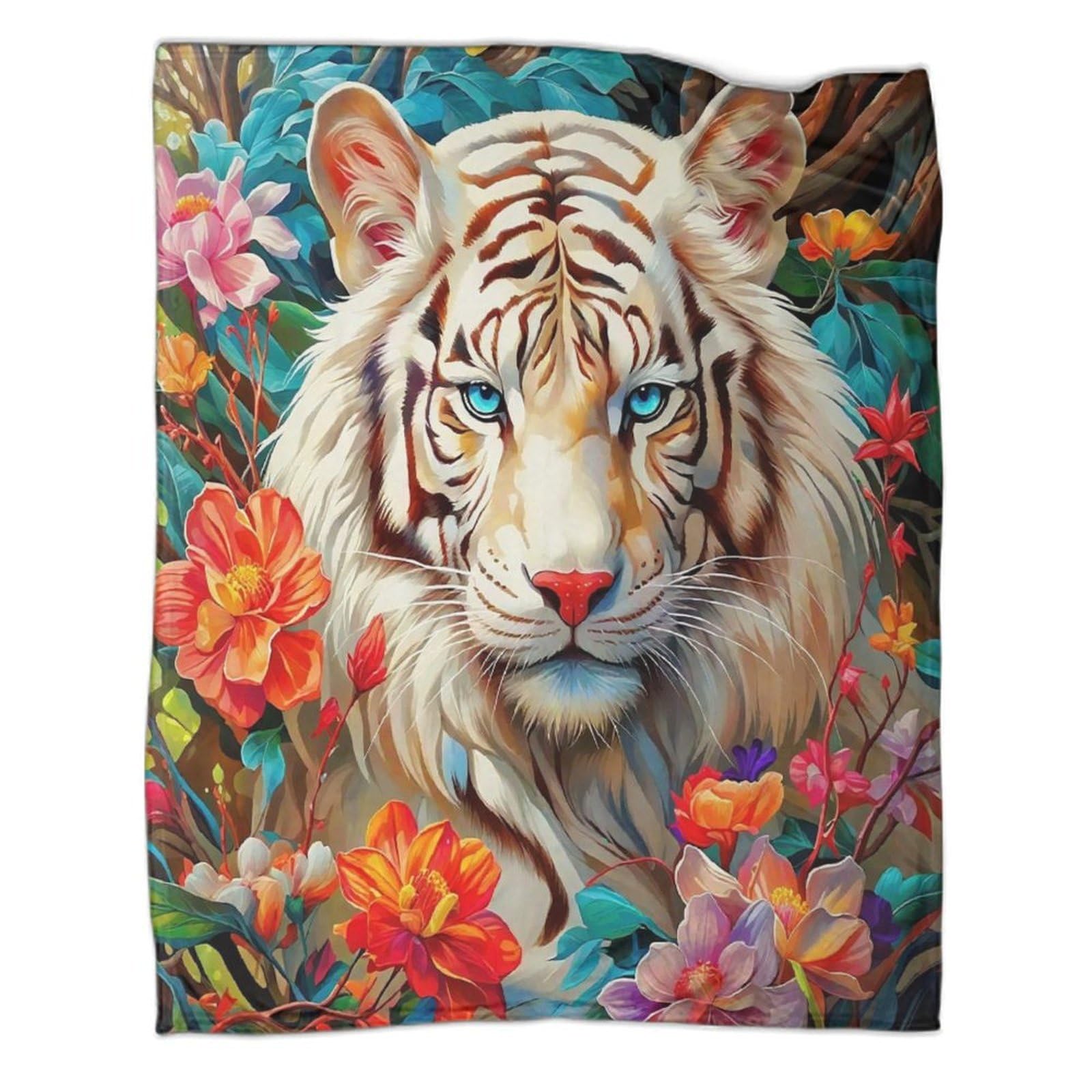 Couverture Jetable 3D Flanelle Tigre Confortable Toutes Saisons