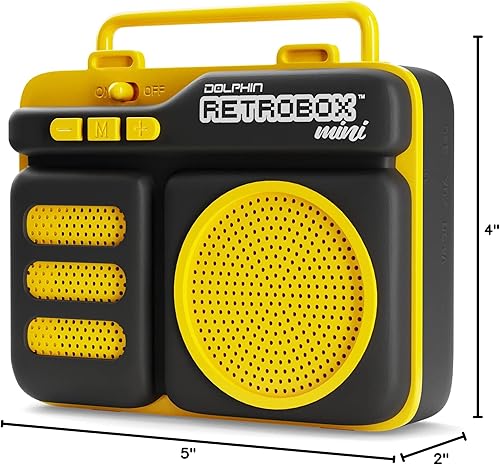 Miniatura 10 de Dolphin Retrobox Mini RTX-10 - Altavoces Bluetooth con radio FM, unidad USB, tarjeta micro SD reproductor de MP3, conector auxiliar de 0.138 in,