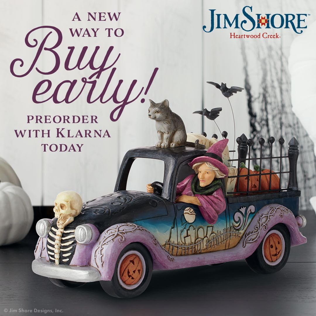 Enesco Jim Shore Heartwood Creek Halloween Pickup Truck Figurine, 6.3 Inch, Multicolor, Black