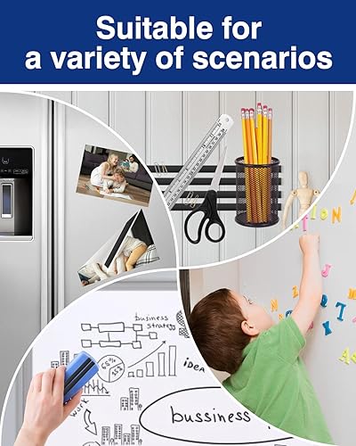 Miniatura 7 de Cinta magnética, 3 rollos de tiras magnéticas flexibles de 30 pies con respaldo adhesivo fuerte (cada uno de 10 pies x 116 pulgadas de grosor x 12