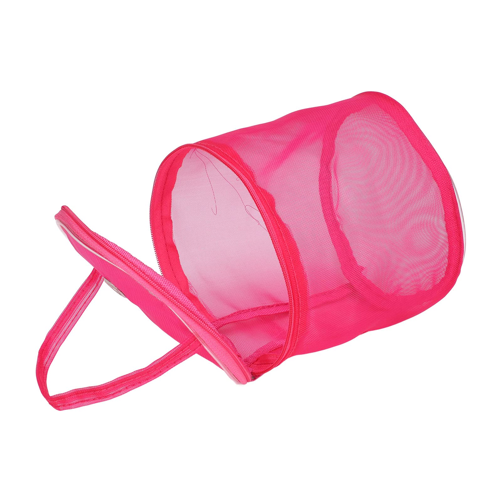 Portable Handle Large Space Mesh Design Nylon Sewing Basket for Knitting Aids, Thread Storage Bags, Handbags with Christmas Gift Ideas (Rose Red Tile)