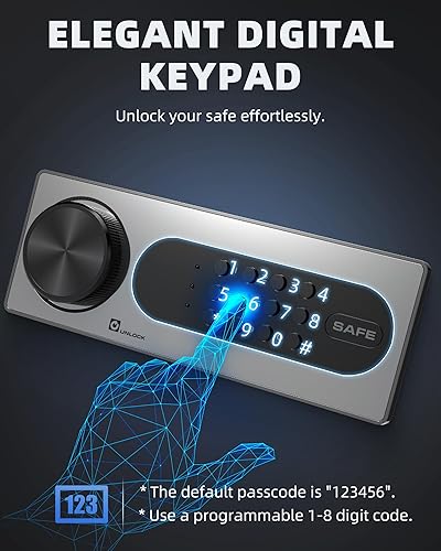 Miniatura 3 de DAYI - D-35 - Caja fuerte con bolsa ignífuga e impermeable para hogar o gabinete para dinero en efectivo y objetos de valor, con teclado electrónico