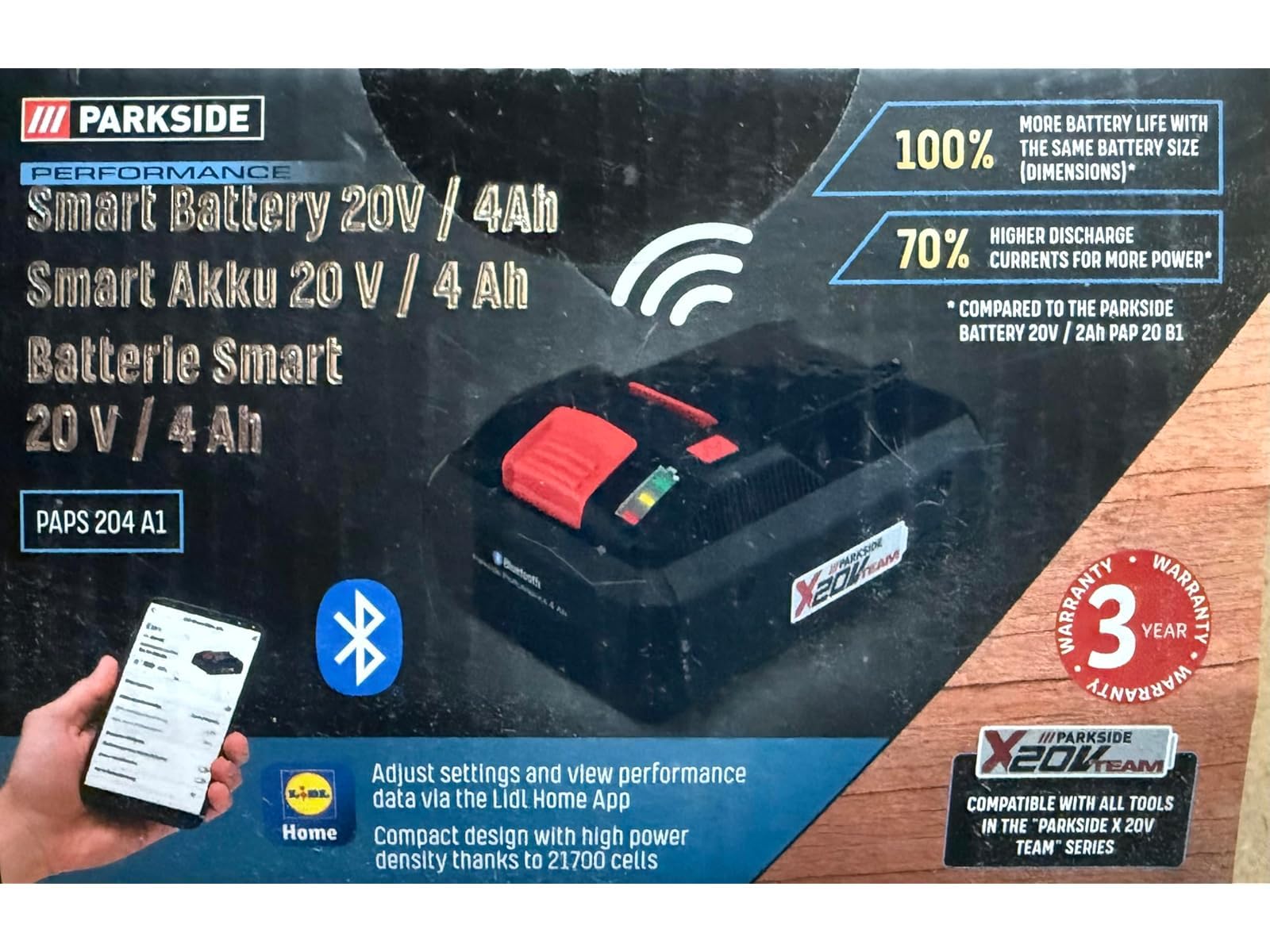 Parkside Performance® 20V 4 Ah Batería inteligente PAPS 204 - Pack Malui