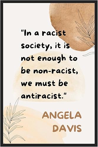 Inspirational Feminist Poster - Angela Davis Quote - Empowered Women Print, Inspirational Wall Art Posters for Teen Girls Room Decor, Womens History
