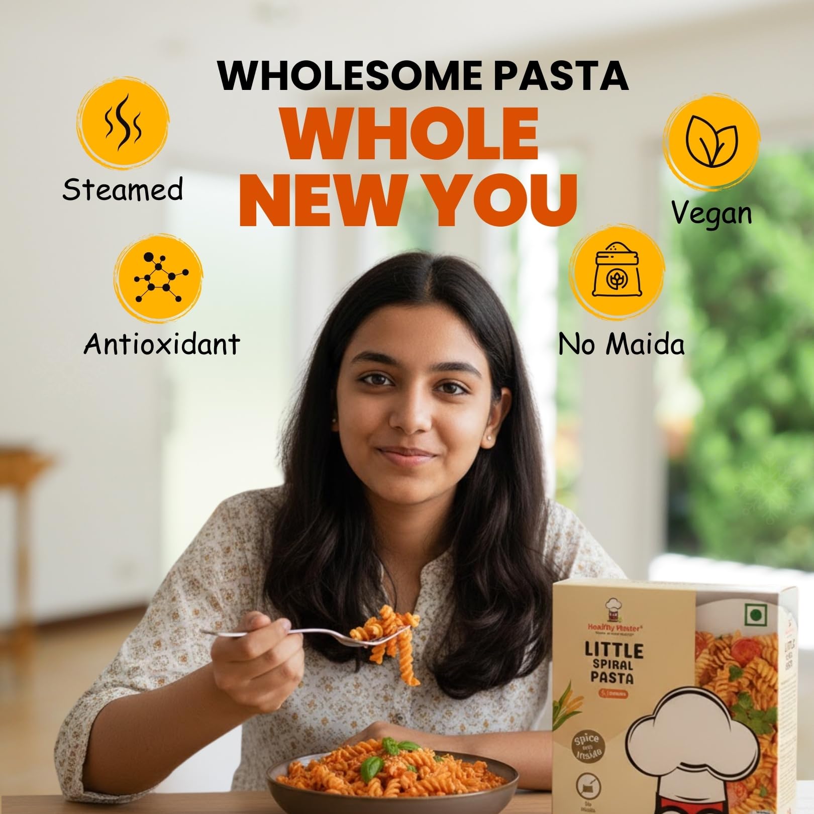 Healthy Master Millet Pasta 400g | Little Spiral | No Maida | High Protein & Fiber | Vegan & Gluten-Free | Made with Little Millet Flour & Whole Wheat Flour | Healthy Pasta for Kids & Adults
