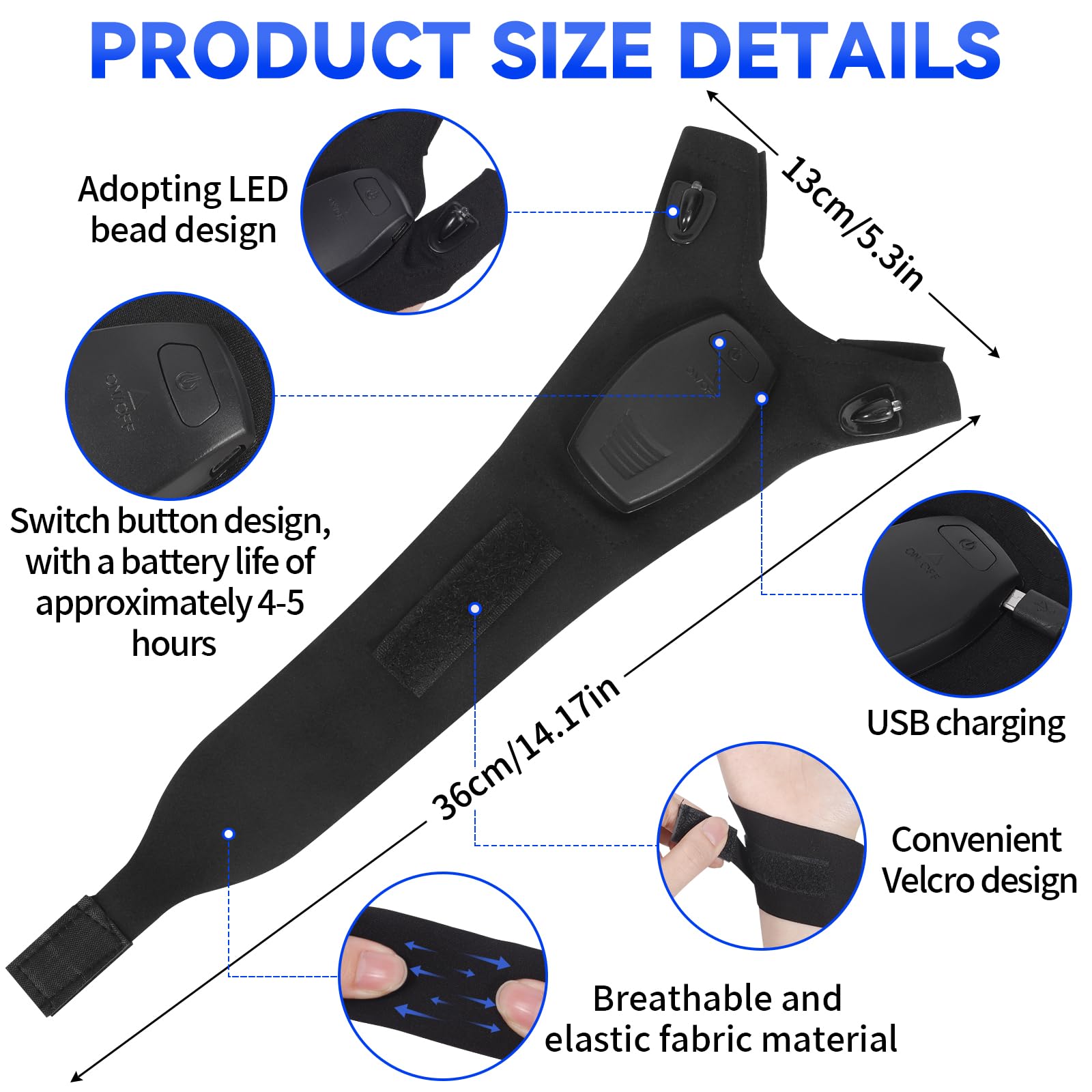2X Gant Lumiere Mecanique, Gants de Pêche, Lumineux LED Adulte, Cadeau de Noël, Rechargeable Pêche Cadeau Pecheur pour Hommes, pour la Réparations et Le Travail
