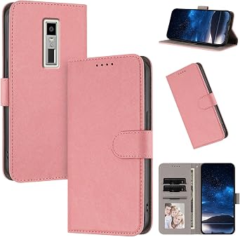 Cover Compatible with Kyocera KYV45 / Urbano V04 Magnetic Closure Wallet Card Slot Flip Kickstand Case Pink