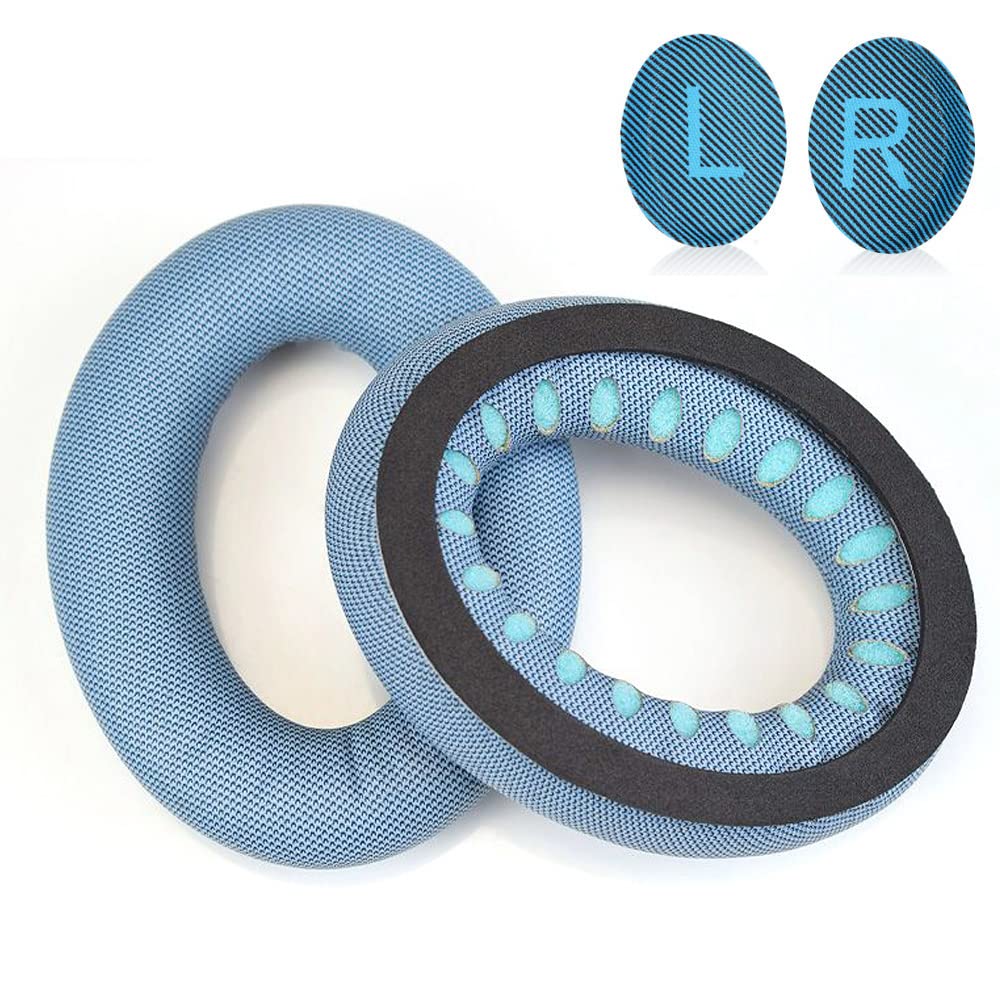 QC45 Earpads Replacement Fabric Ear Pads Memory Foam Cushion Cover with L/R Compatible with Bose QuietComfort 45 (QC45) QC35 II Wireless Noise