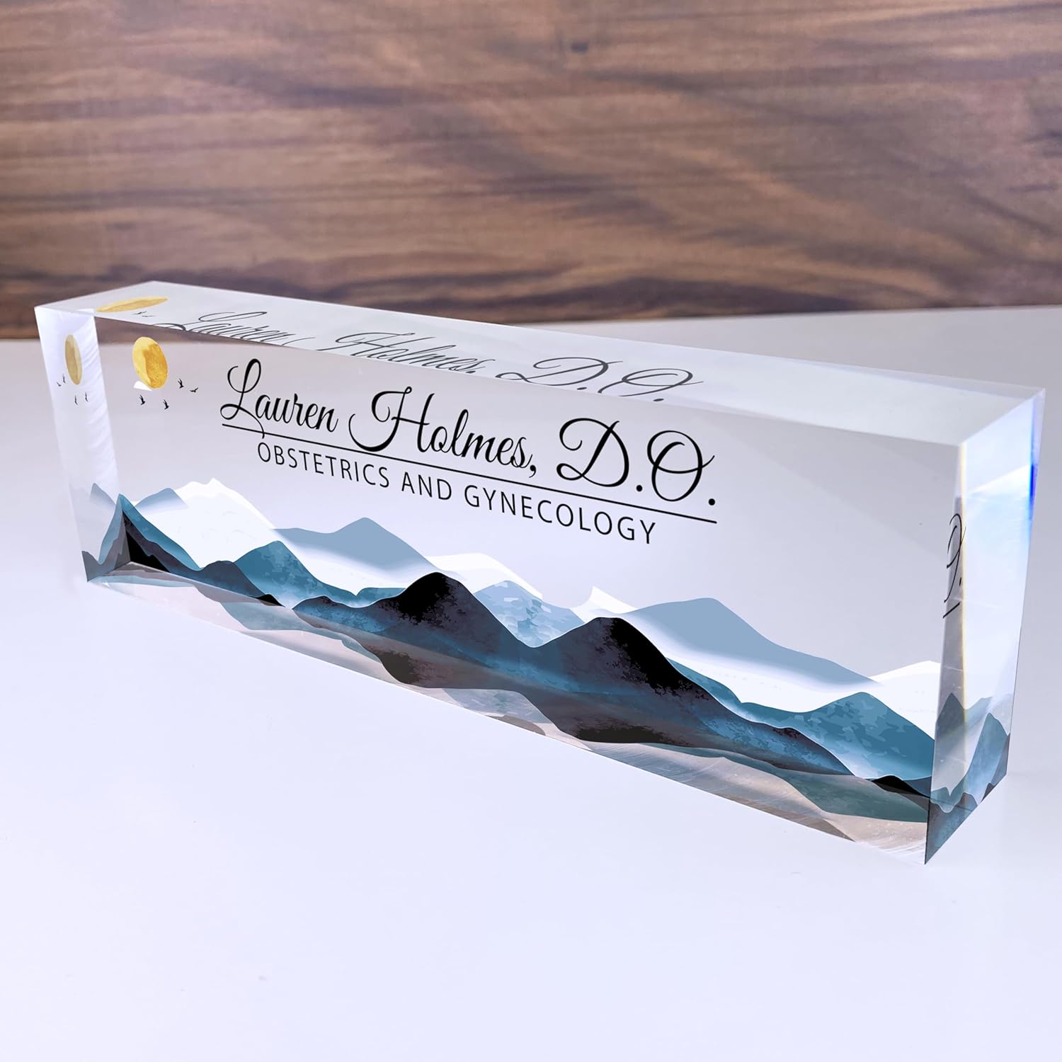 Personalized Acrylic Desk Plaque, Customizable Acrylic Name Plate Block, Executive Desk Name Sign, Social Worker Name Sign - Image 2