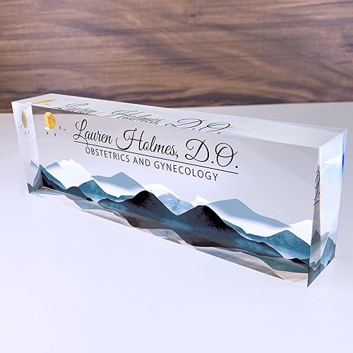 Miniatura 2 de Placa de escritorio acrílica personalizada, bloque de placa de nombre de acrílico personalizable, letrero de nombre de escritorio ejecutivo, letrero