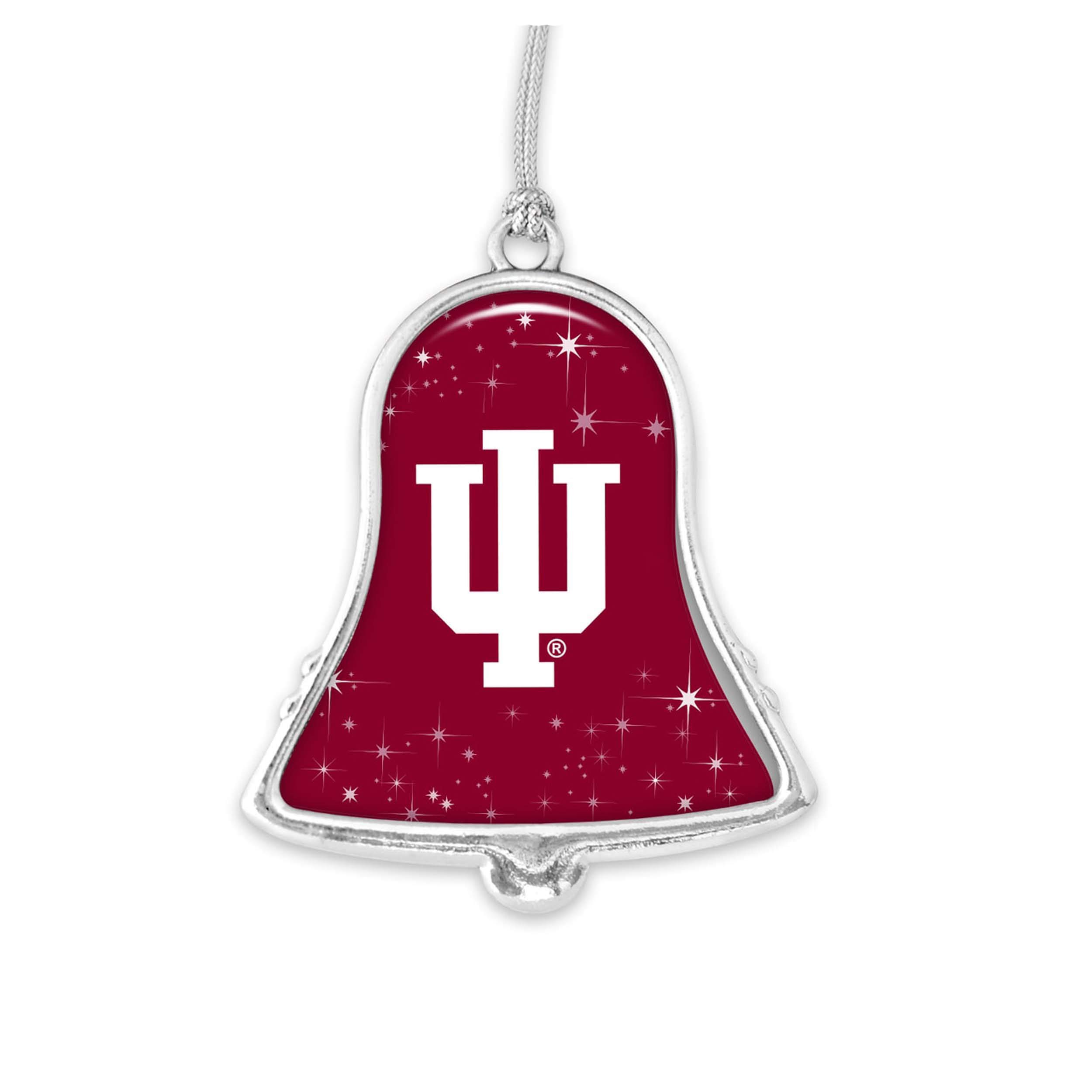 Indiana Hoosiers IU Silver Bell Silver Metal Christmas Ornament Gift Decoration