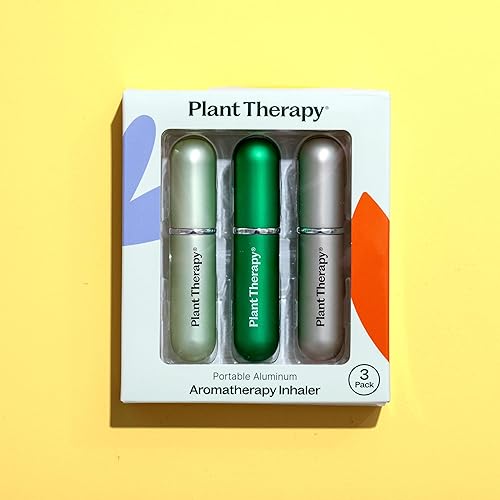 Miniatura 7 de Plant Therapy Inhalador nasal de aromaterapia con aceites esenciales, multicolor, paquete de 3 inhaladores personales, portátiles, de aluminio y de