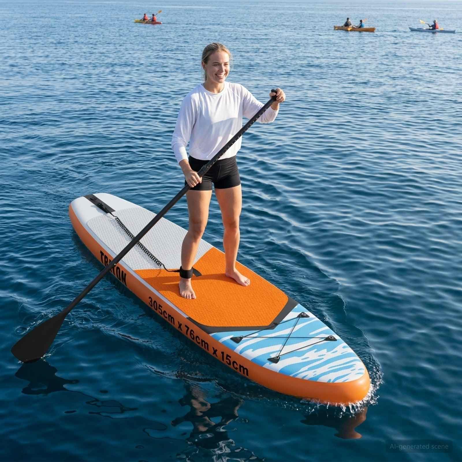 vidaXL Tavola da SUP gonfiabile in PVC con motivo a onde, per sport acquatici estivi