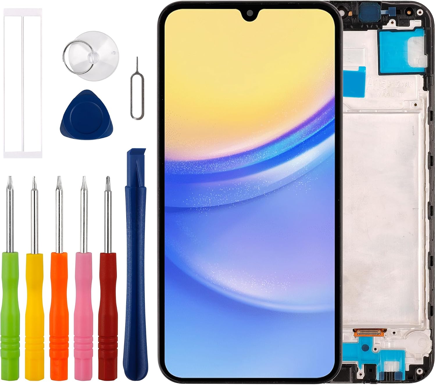 [Supports Fingerprints][with Frame] New Duotipa OLED Display Screen Digitizer Assembly for Galaxy A15 5G A156U LCD Diaplay for Galaxy A15 4G A155F with Technical Repair Tools Kit
