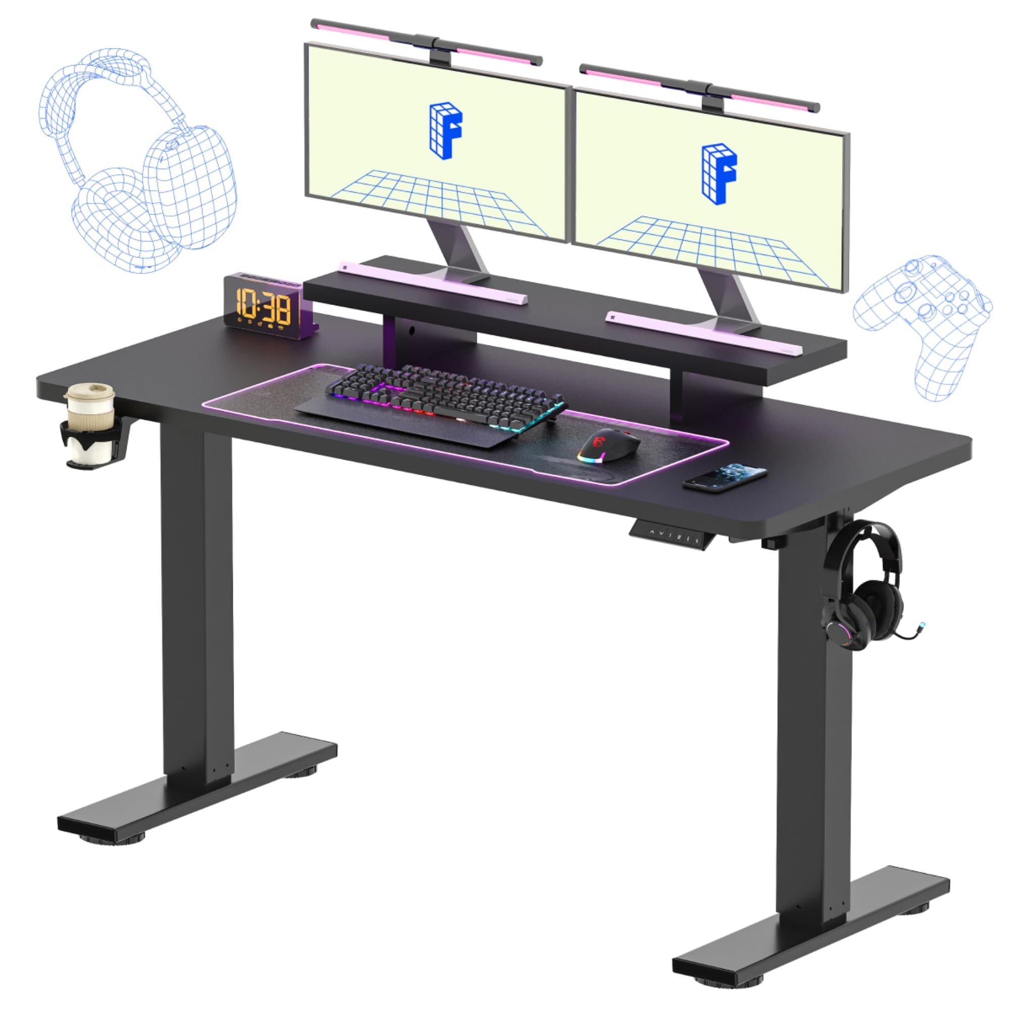 Amazon.com: FLEXISPOT Standing Desk with Monitor Stand, 55 x 24
