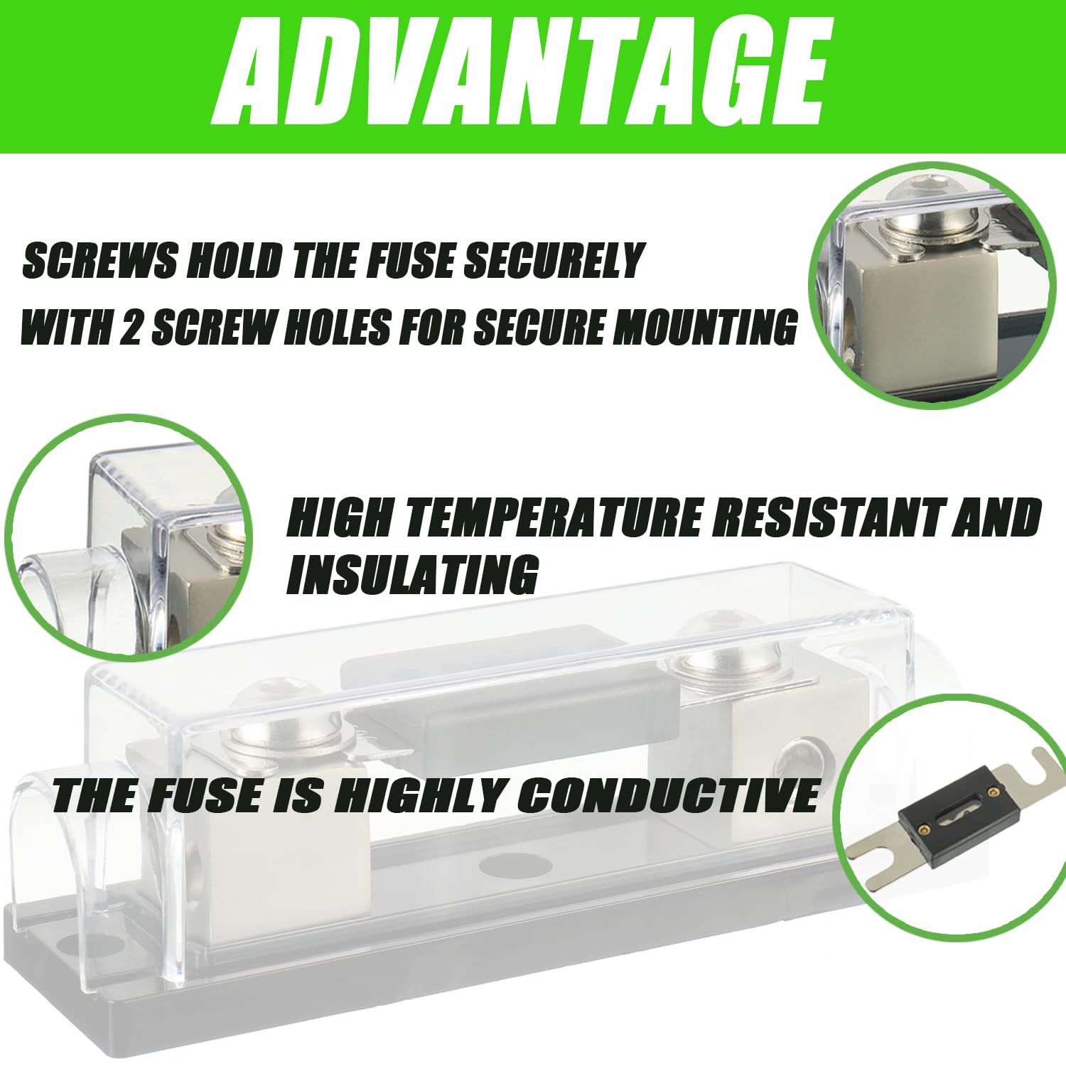 Portafusibili ANL 250A Per Cavi 0/2/4 AWG - Per Auto, Barche, Audio - Foto 3