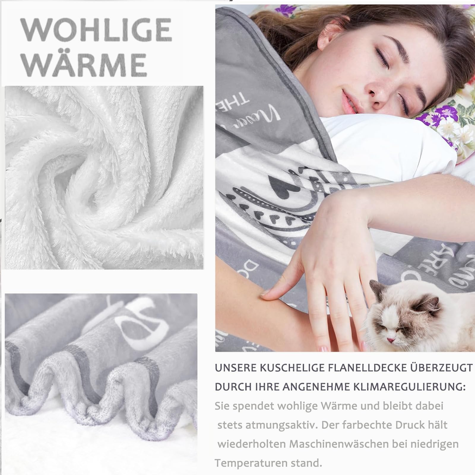 Geschenke für Frauen Kuscheldecke flauschig 150x200cm - Geburtstagsgeschenk für Freundin & Beste Freundin Geschenke, Herzensmensch Geschenk für Tante, Schwester - Flanell Sofadecke