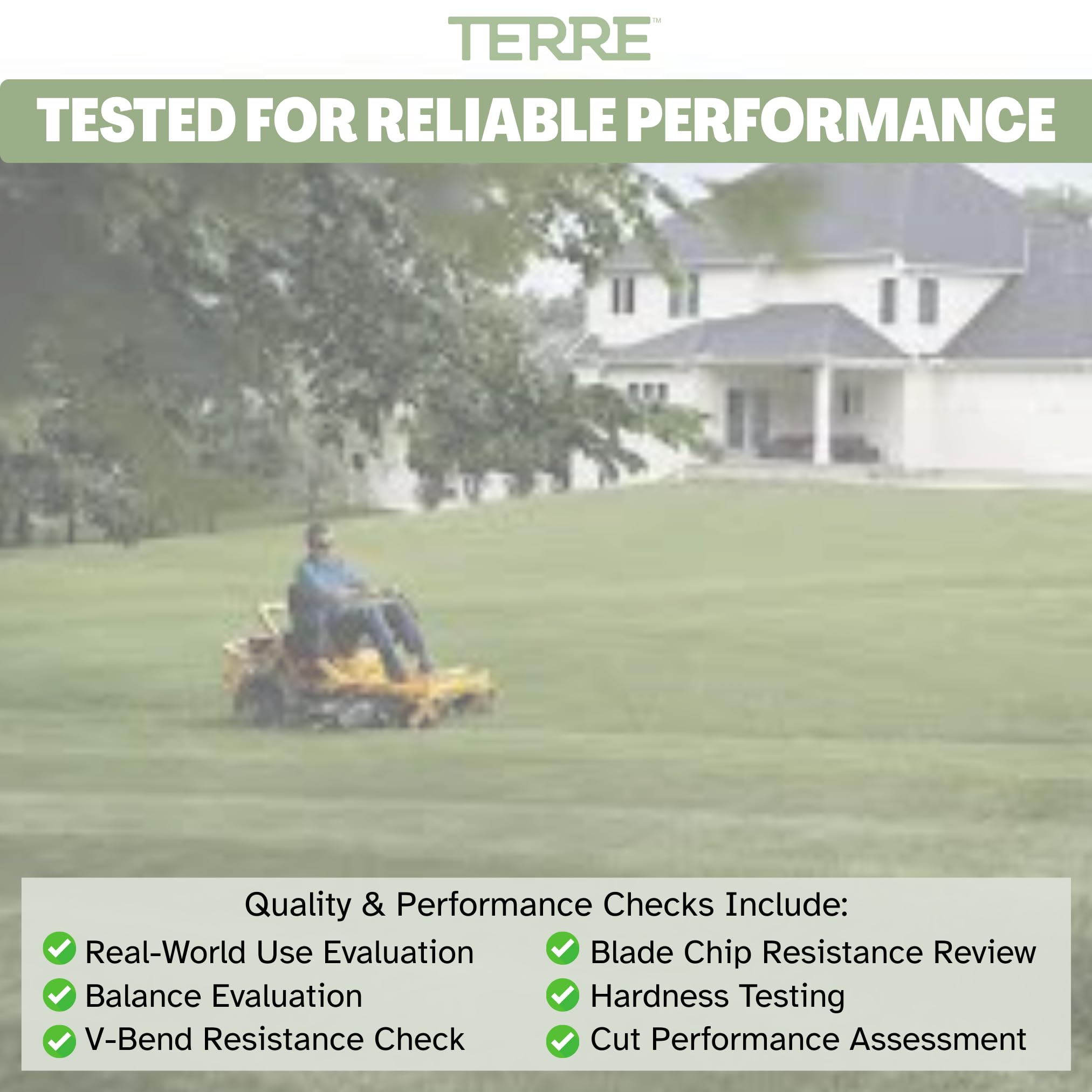 Terre Products - Paquete de 2 cuchillas de cortacésped de alta elevación, cubierta de 46 pulgadas, compatible con Cub Cadet, Craftsman, Troybilt, repuesto para 742-04244, 742-04244A, 942-04244,