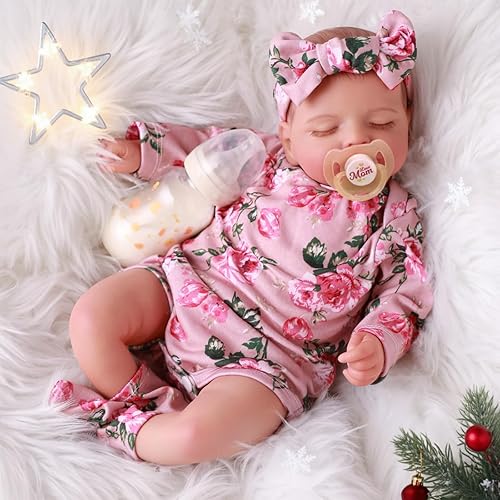 Miniatura 9 de BABESIDE Muñecas Reborn de bebés recién nacidos realistas - Muñecas de bebés niñas recién nacidas que duermen, cuerpo suave, de la vida real, con