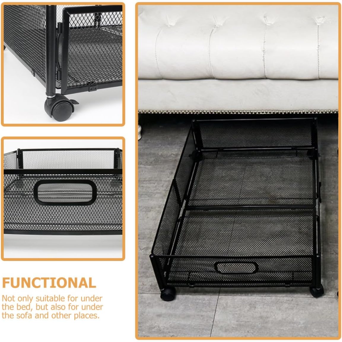 Foldable Under Bed Storage Container with Design for Clothes and Blankets Space-saving Organizer for Bedroom and Sofa Multi-purpose Underbed Storage Holder