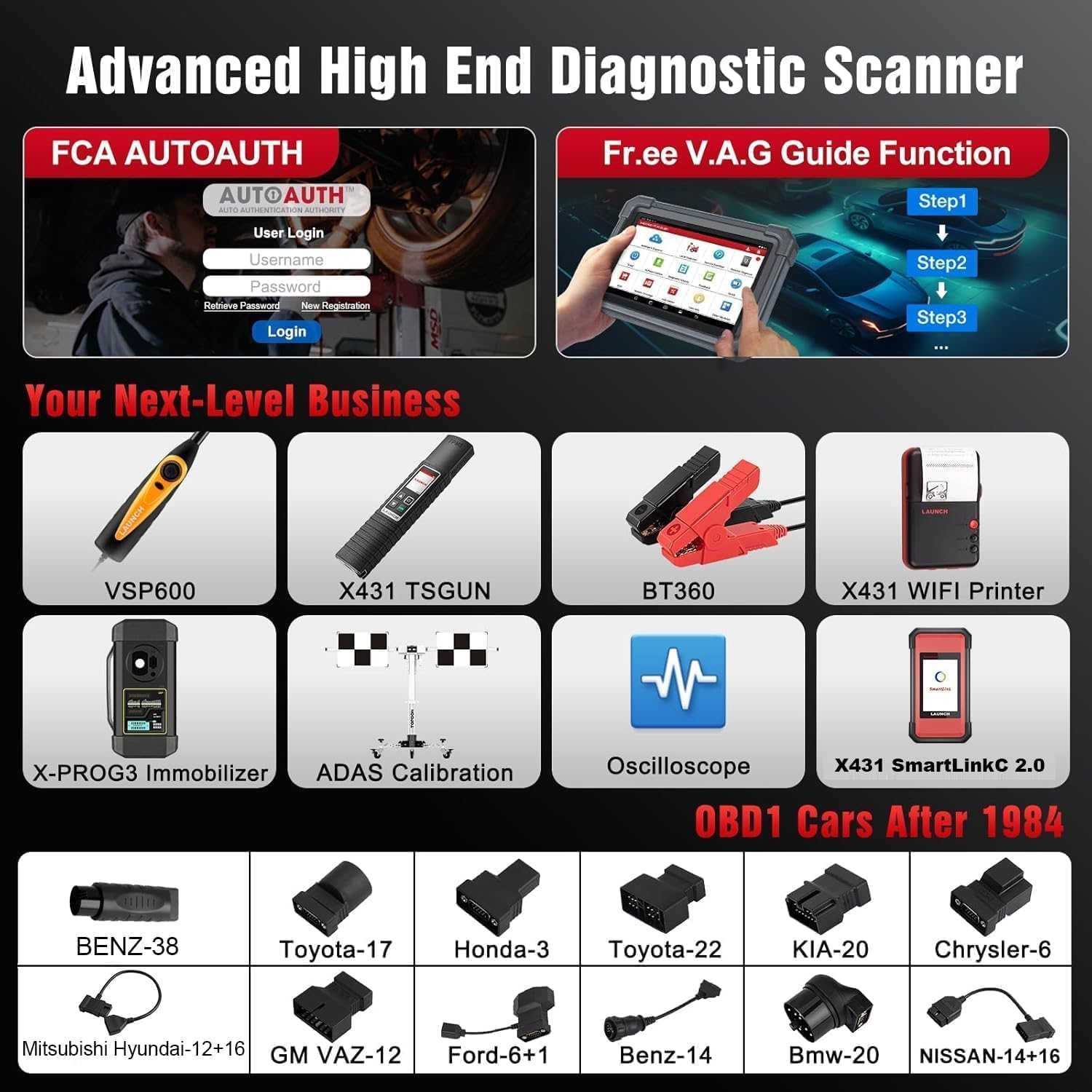 LAUNCH X431 Pro TT OBD2 Diagnosis Coche Multimarca Sistema Completo Bidireccional, ECU Codificación, ABS, Reinicio de Aceite, EPB, SAS, DPF, BMS, SRS, TPMS Escáner Diagnóstico