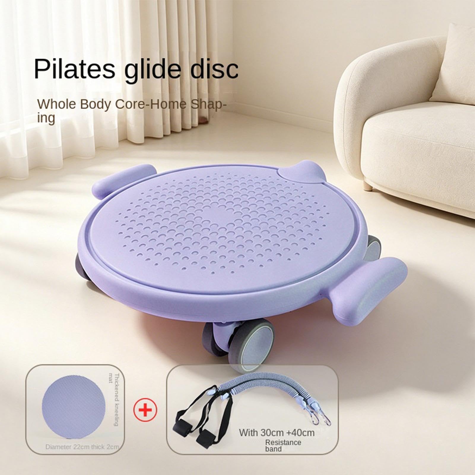Pilates-Gleitscheiben Leiser Disc-Trainer mit Rädern für Core-Training