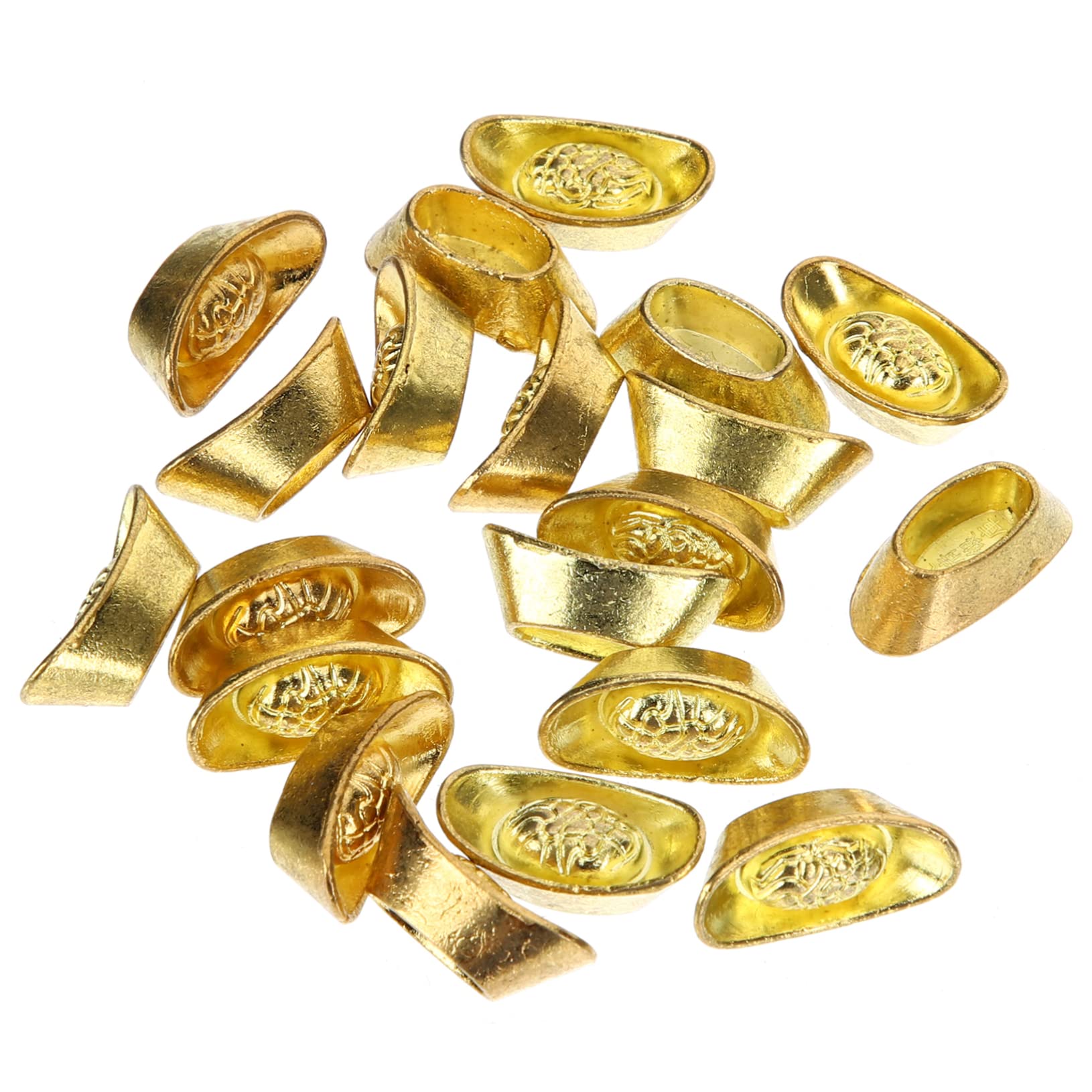 PRETYZOOM 20 Piezas Lingote Decoración De Mesa Decoración del Hogar Decoración De Escritorio Adorno De Metal Feng Shui Dinero Yuan Bao Estatua Decoración De Lingote Chino Lingotes