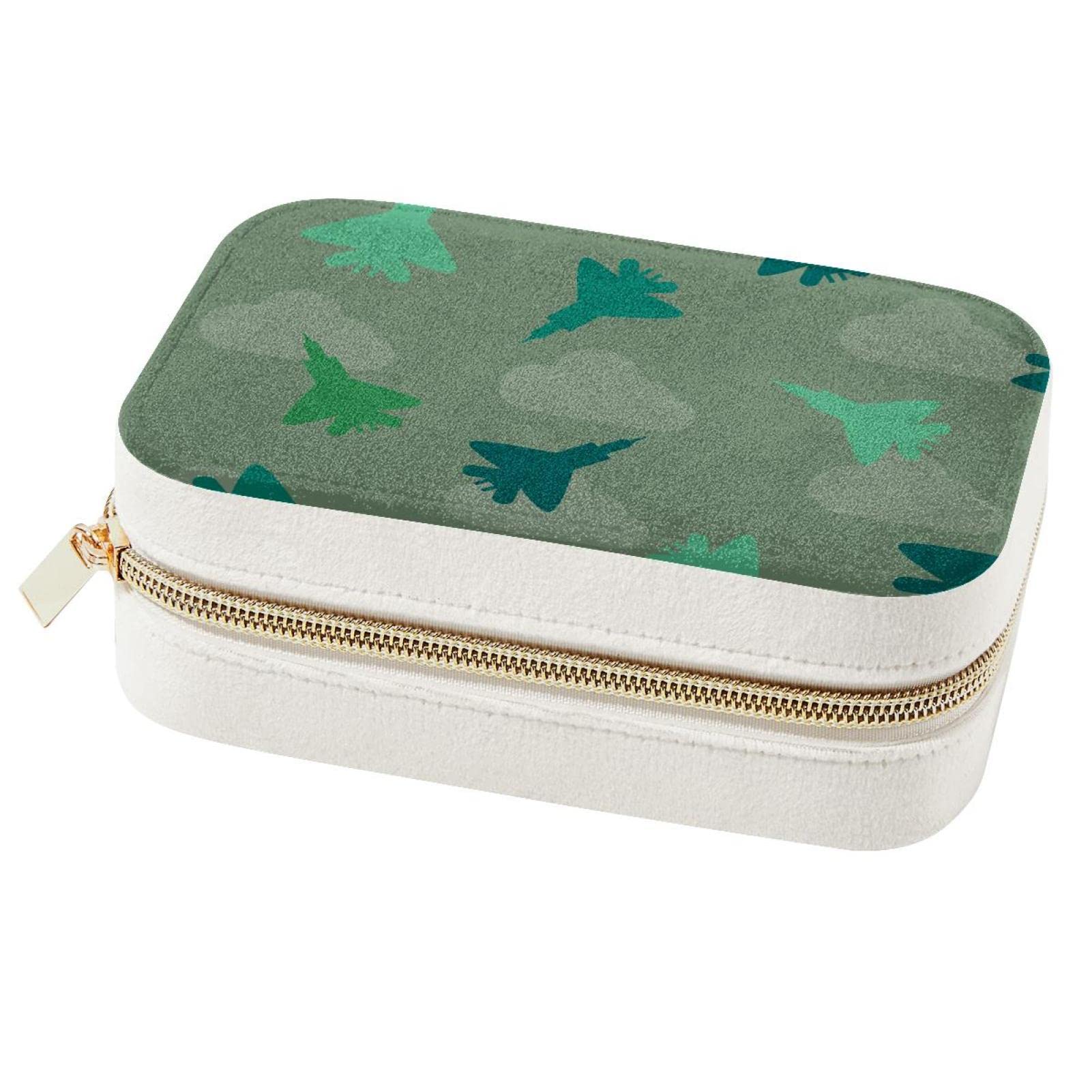 Boîte à bijoux pour femmes et filles avec rangement colliers et design avions militaires