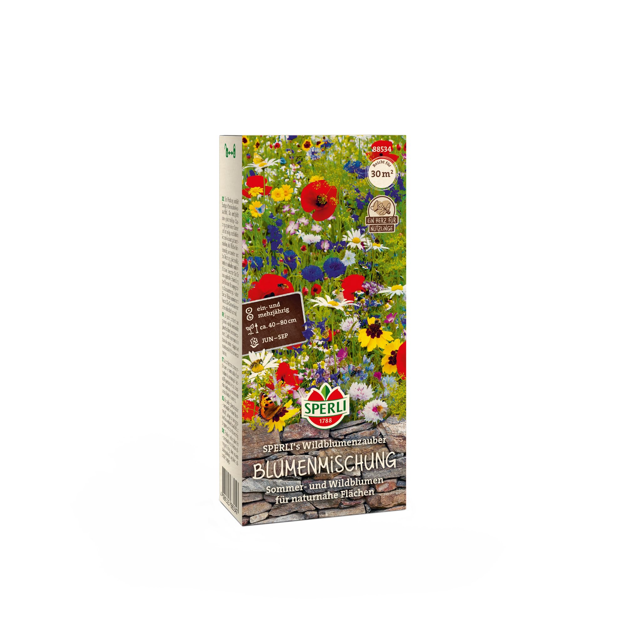 Sperli Blumensamen-Mischung SPERLI's Wildblumenzauber 88534 - für naturnahe Flächen - kraftvolle Pflanzen- Wildblumensamen, Blumenwiese Samen, Saatgut