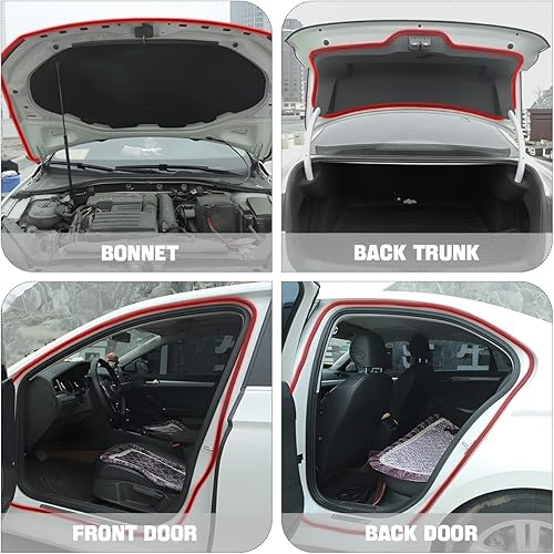 Miniatura 5 de Tira de sellado para puerta de coche, tira de protección de borde de goma con 5 agujeros para puerta de auto, tira adhesiva autoaislante para