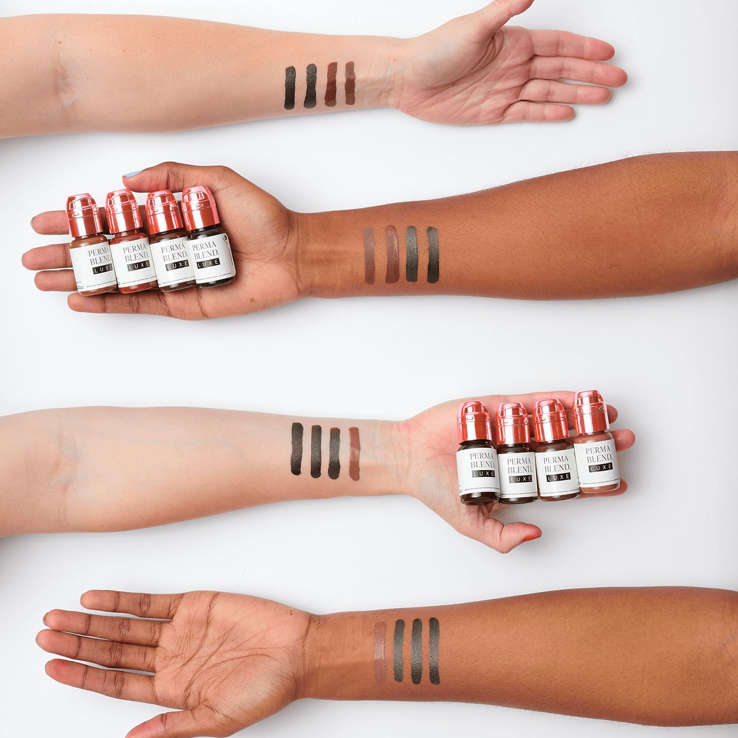 Perma Blend Luxe - Brow Chicka Wow Wow Brow Set - Toasted Almond, Chestnut, Foxy Brown, Java, Coffee, Mahogany, Black Umber & True Copper - Vegan & Cruelty-Free - 8 Count (0.5 oz Each)