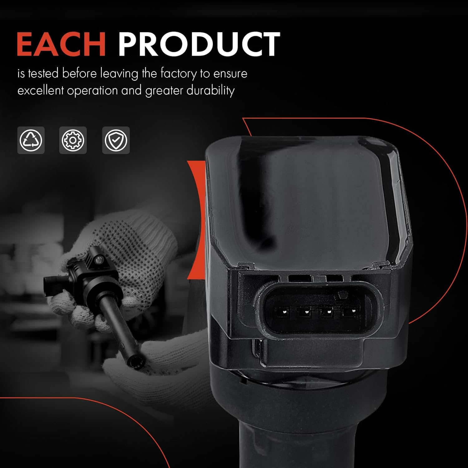 A-Premium Engine Ignition Coil Pack Compatible with Kia Sorento 2018-2020, Sedona 2018-2021, Telluride 2020-2021, Cadenza, Stinger, K900 & Hyundai Palisade & Genesis G80, G70, G90, 3.3L 3.8L, 6-PC Set