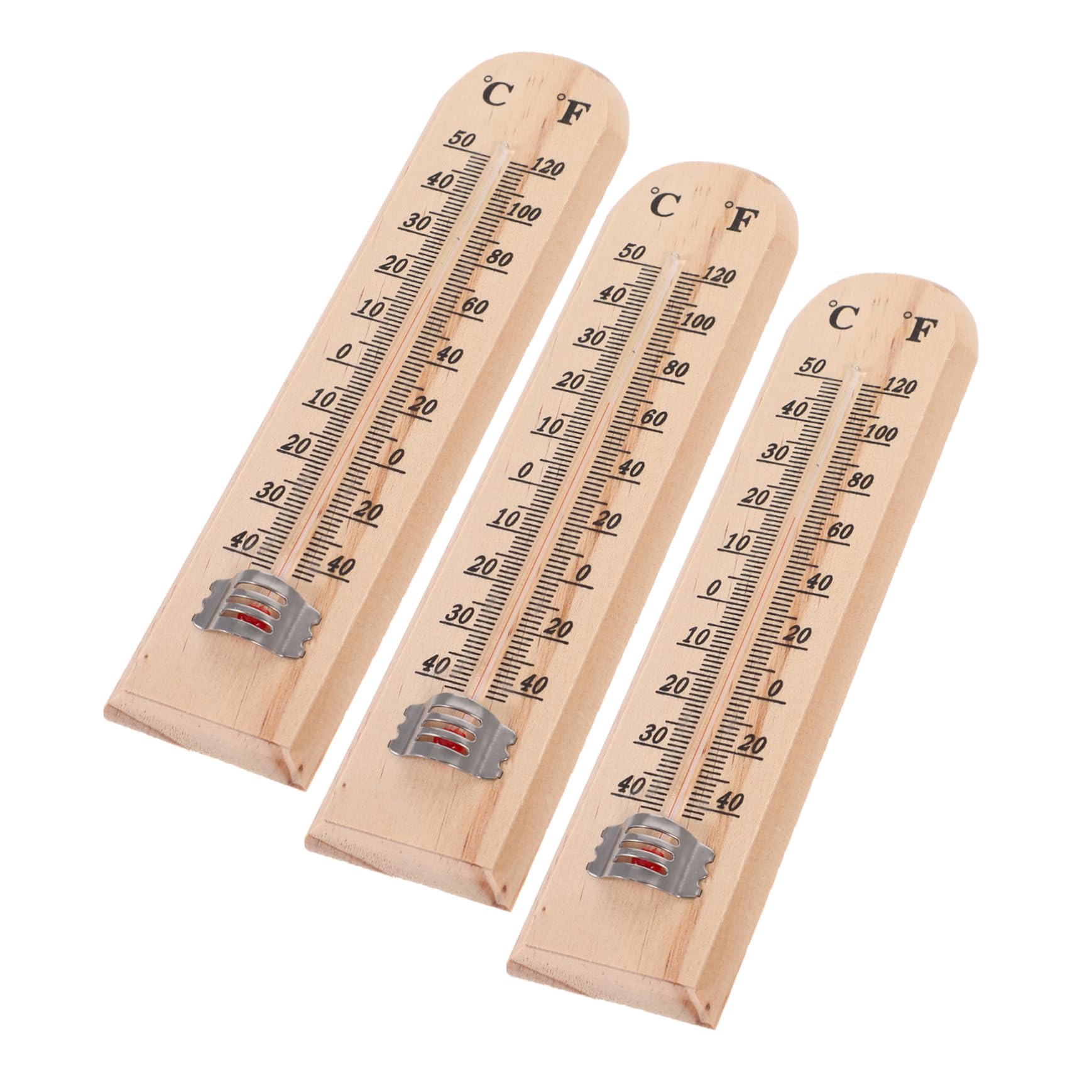 3 Stück-pack Holz Stabthermometer für Innen und Außen, Hängend