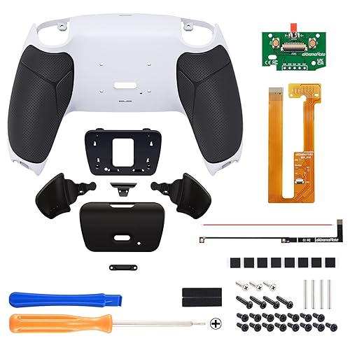 Miniatura 3 de eXtremeRate Kit de reasignación programable de agarre de goma negro para controlador PS5 BDM-030 040 050, tablero de actualización y carcasa trasera