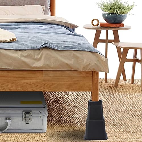 Miniatura 6 de LUCKYQTQH Elevadores ajustables para muebles de cama  Elevación en alturas de 1,2,3,4,5,6,7,8,9 a 10 pulgadas, elevadores resistentes para sofá y