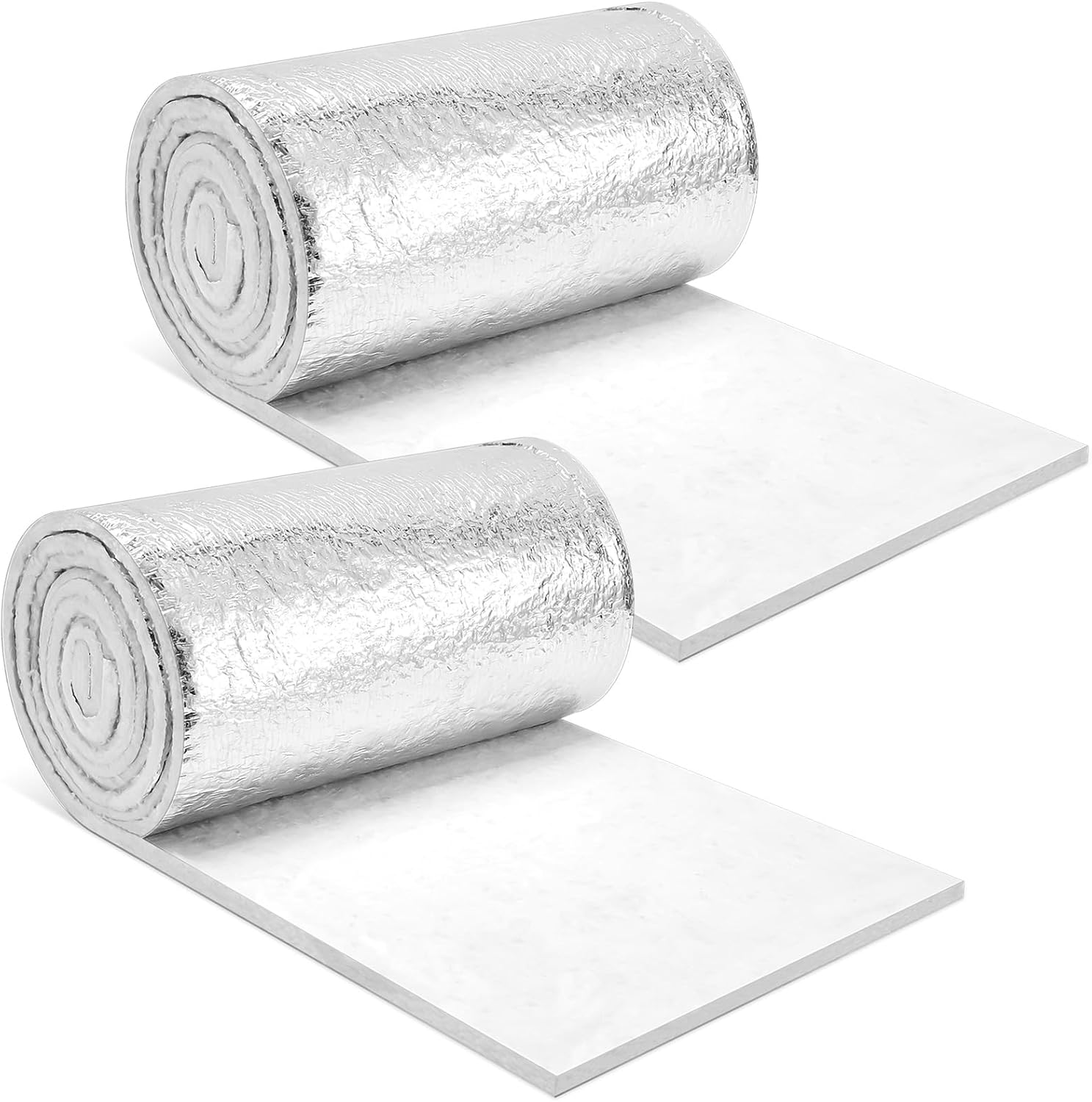 Preboun 2 Rolls Natural Cotton Duct Wrap Wall Cotton Insulation Duct