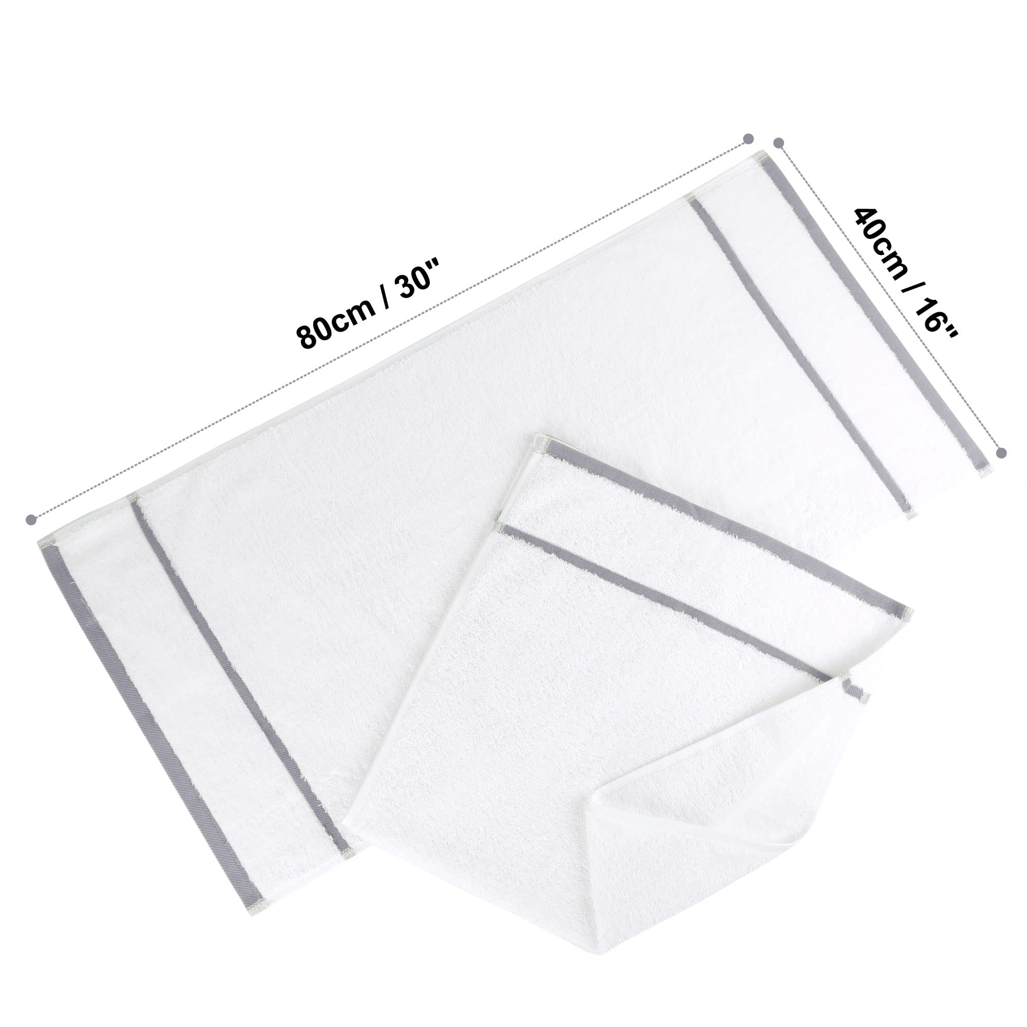 PiccoCasa Paquete de 2 toallas de algodón de lujo de 750 g/m², suaves y absorbentes de agua, toallas de mano pequeñas para baño, juego de toallas de mano grises para hotel spa, toallas de cara de 40 x